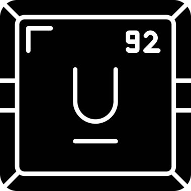Uranyum modern simgesinin vektör çizimi                      