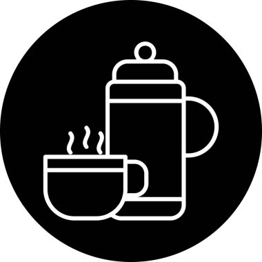 Kap ikonlu termos. Web basit illüstrasyonu