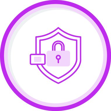 Kalkanlı veri koruma simgesi, vektör illüstrasyonu basit tasarım