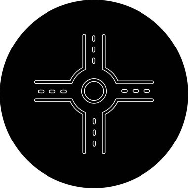 Crossroad simgesi, vektör illüstrasyonu basit tasarım