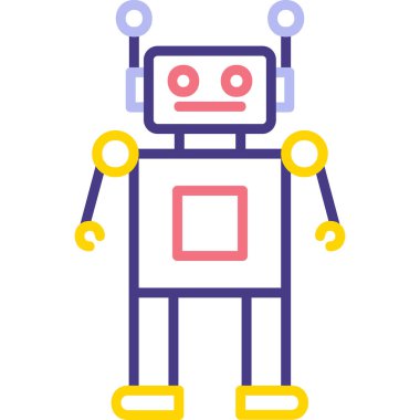 robot. Web simgesi basit illüstrasyon 