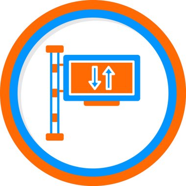 İki yönlü yol simgesi vektör illüstrasyonu