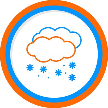 Karlı bulutlar. Web simgesi basit illüstrasyon 