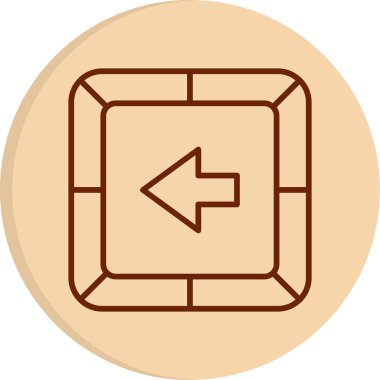 Ok Sol Web simgesi, vektör illüstrasyonu