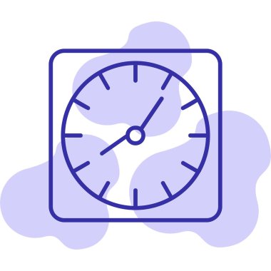 Duvar saati. Web simgesi basit illüstrasyon