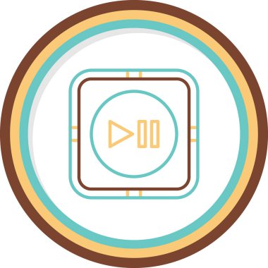 Duraklat düğmesini çal, simge. Web için vektör illüstrasyonu