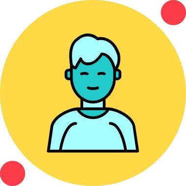 İnsan avatar web simgesi basit illüstrasyon 