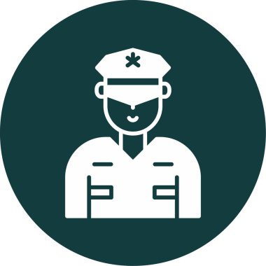 Güvenlik subayı simgesi, vektör illüstrasyonu basit tasarım