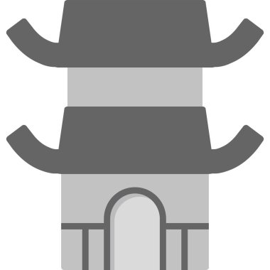 Dojo binası simgesi, vektör illüstrasyonu basit tasarım