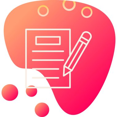 kalem ile doküman. Web simgesi basit illüstrasyon