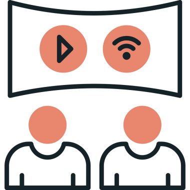 canlı yayın simgesi, vektör illüstrasyonu basit tasarım