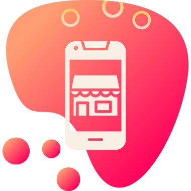 Akıllı telefon web simgesi, vektör illüstrasyonunda çevrimiçi rezervasyon