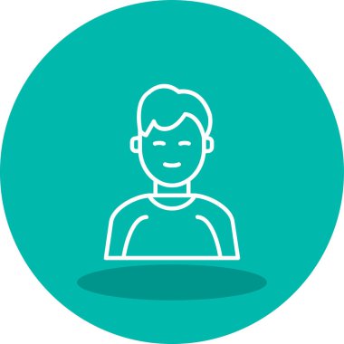 İnsan avatar web simgesi basit illüstrasyon 