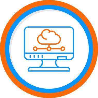 bulut hesaplama web simgesi vektör illüstrasyonu 