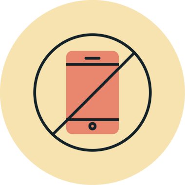Telefona izin yok, vektör illüstrasyonu basit tasarım