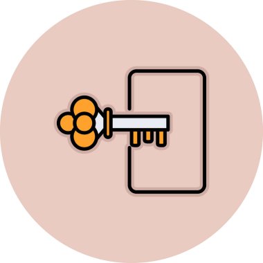 Giriş yap, anahtar simgesi vektör çizimi