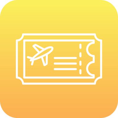 Uçak Bilet simge vektör çizim