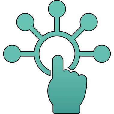 Etkileşimli web simgesi vektör illüstrasyonu
