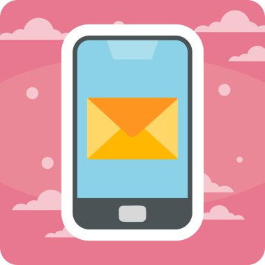 Telefon mesajı simge vektör çizim