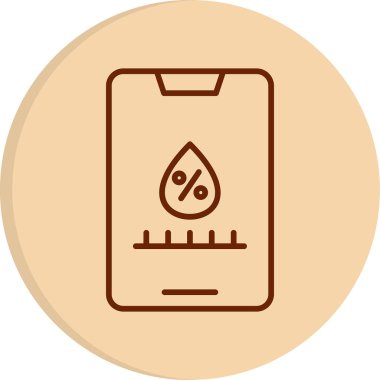 Nem oranı yüzde simgesi, basit tarzı