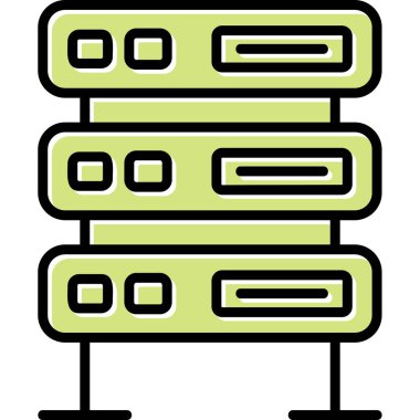 bilgisayar sunucu simgesi, vektör illüstrasyonu basit tasarım