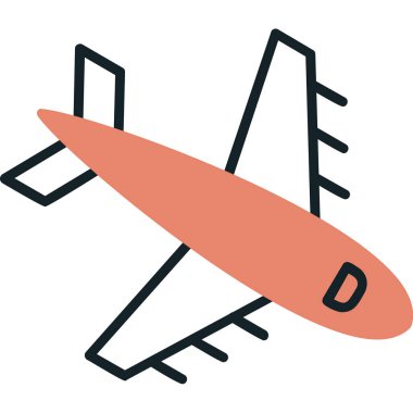  Uçak. Web simgesi basit illüstrasyon