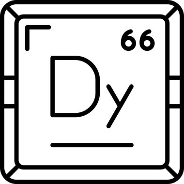 Dysprosium modern simgesinin vektör çizimi              