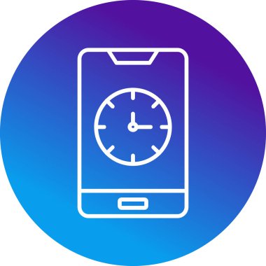 saat ve vektör illüstrasyonlu cep telefonu