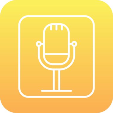 Retro mikrofon simgesi, vektör çizim  