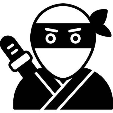 Ninja simgesi vektör illüstrasyonu