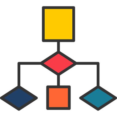 Akış Çizelgesi simgesi, vektör illüstrasyonu             