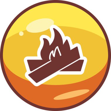 şenlik ateşi simgesi, ağ basit illüstrasyon