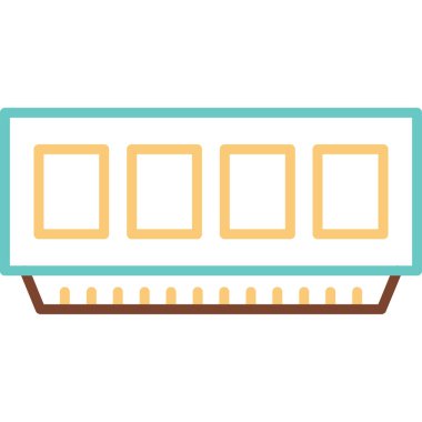 bilgisayar bellek simgesi, vektör illüstrasyonu basit tasarım