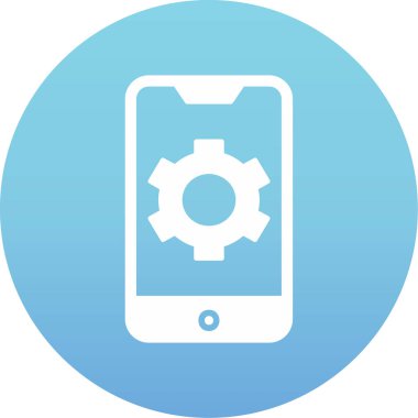 Mobil Ayarlar web simgesi, vektör illüstrasyonu 