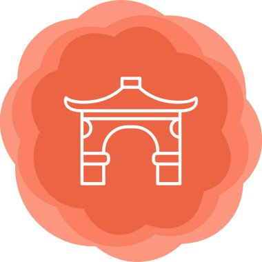 Çin geleneksel kemer ağ illüstrasyon tasarımı