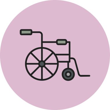 Tekerlekli sandalye web simgesinin vektör çizimi