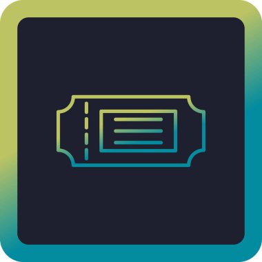 Bilet web simgesi, vektör çizim