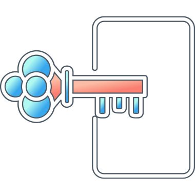 Giriş yap, anahtar simgesi vektör çizimi