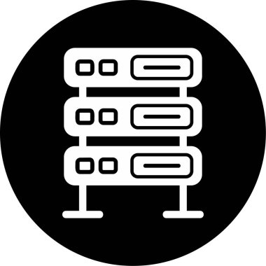 bilgisayar sunucu simgesi, vektör illüstrasyonu basit tasarım