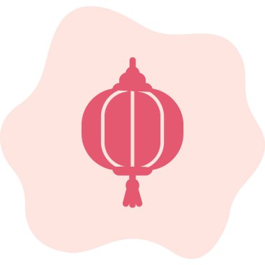 Oriental kağıt fener ağ simgesi, vektör illüstrasyonu 