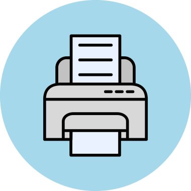 yazıcı web simgesi basit illüstrasyon 