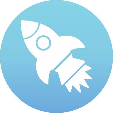 İzole edilmiş arkaplanda roket ağ simgesi