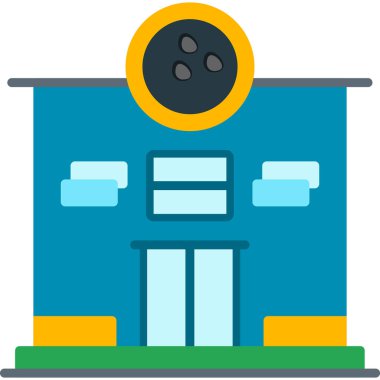 Bowling salonu simgesi, vektör illüstrasyonu