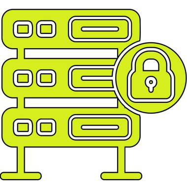 Koruma ve Güvenlik Kabartması Web Ana Hattı ikon vektör çizimi