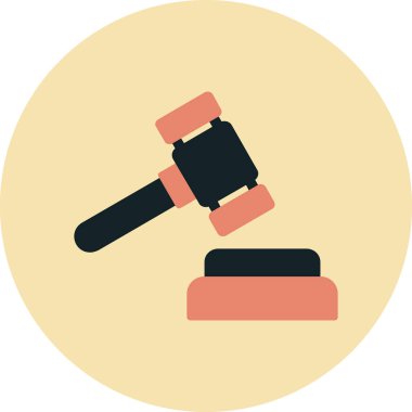 Kanun çekici simgesi, vektör illüstrasyonu