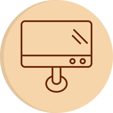 Monitör simgesinin vektör illüstrasyonu 