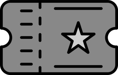 Bir bilet simgesinin vektör illüstrasyonu 