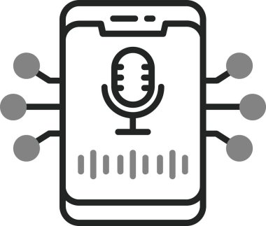 Ses yardımcısı ikon vektör illüstrasyonu 