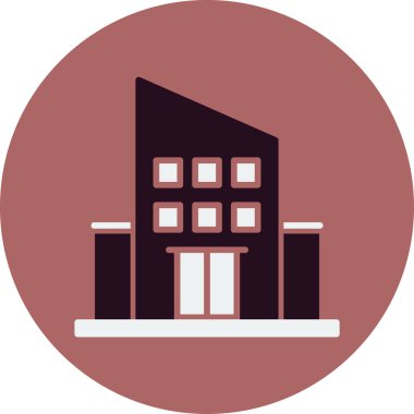 Şehir binası simgesi, vektör illüstrasyonu basit tasarım