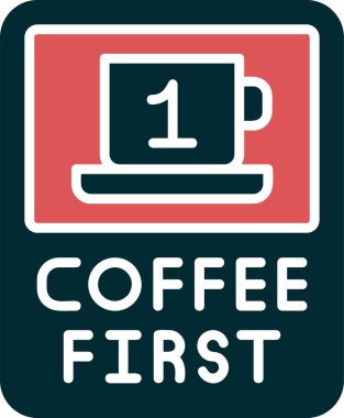 ilk kahve simgesi vektör illüstrasyonu